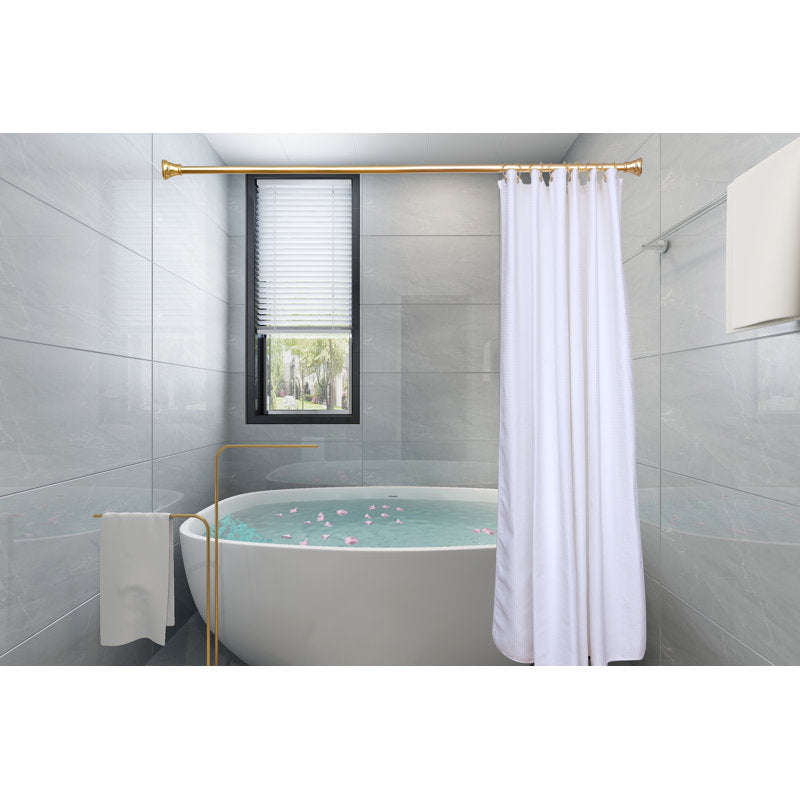 Zinc Shower Curtain Hooks - Rust-Proof Gold Set of 12 for Bathroom