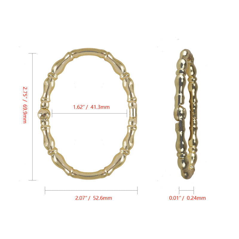 Zinc Alloy Shower Curtain Rings - Rust-Proof Hooks (Set of 12)