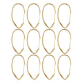 Gold Zinc Alloy Shower Curtain Hooks - Set of 12 Bathroom Rings