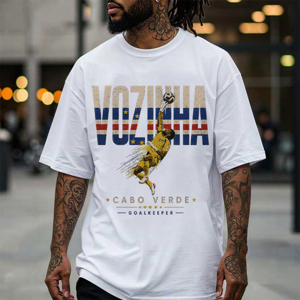 Vozinha Cabo Verde Flag Save Action Vintage Soccer T-Shirt Cabe Verde FIFA World Cup 2026 Merch