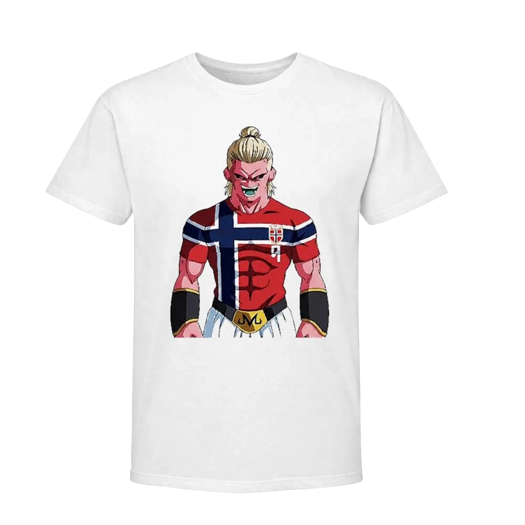 Erling Haaland Kid Buu Norway Football Jersey Dragon Ball Z Majin Mashup Anime Shirt FIFA Merch