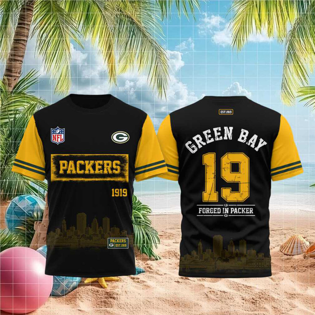 Green Bay Packers Est 1919 Skyline T-Shirt Packers Merch Presents For Football Lovers