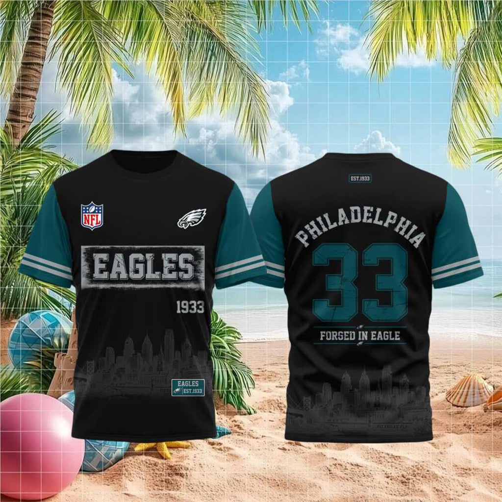 Philadelphia Eagles Est 1933 Skyline T-Shirt Philadelphia Eagles Merch Football Fan Gifts