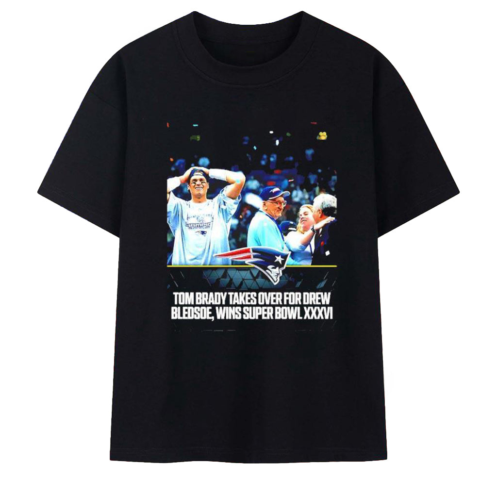 Tom Brady New England Patriots Super Bowl XXXVI Champions T-Shirt NE Patriots Merch Fan Gear