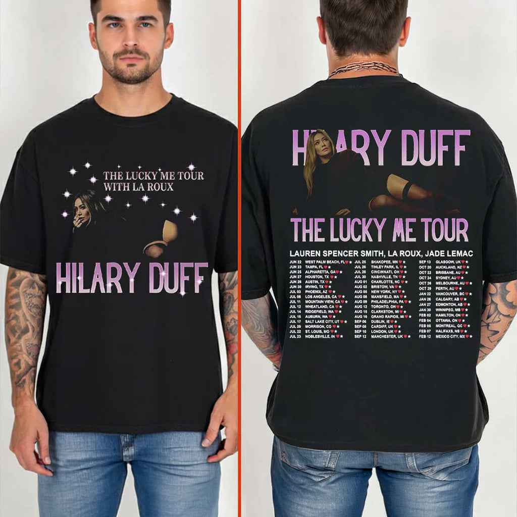 Hilary Duff The Lucky Me Tour With La Roux Pop Music Fan T-Shirt Hilary Duff Merch Gifts