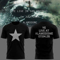 San Antonio x Ye Live Concert Tour Alamodome Stadium 2026 Black Shirt Kanye West Merch Fan Gear
