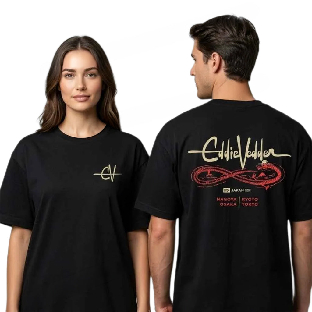 Eddie Vedder Pearl Jam 2026 Japan Tour Shirt Figure 8 Dragon T-Shirt Eddie Vedder Merch Gifts