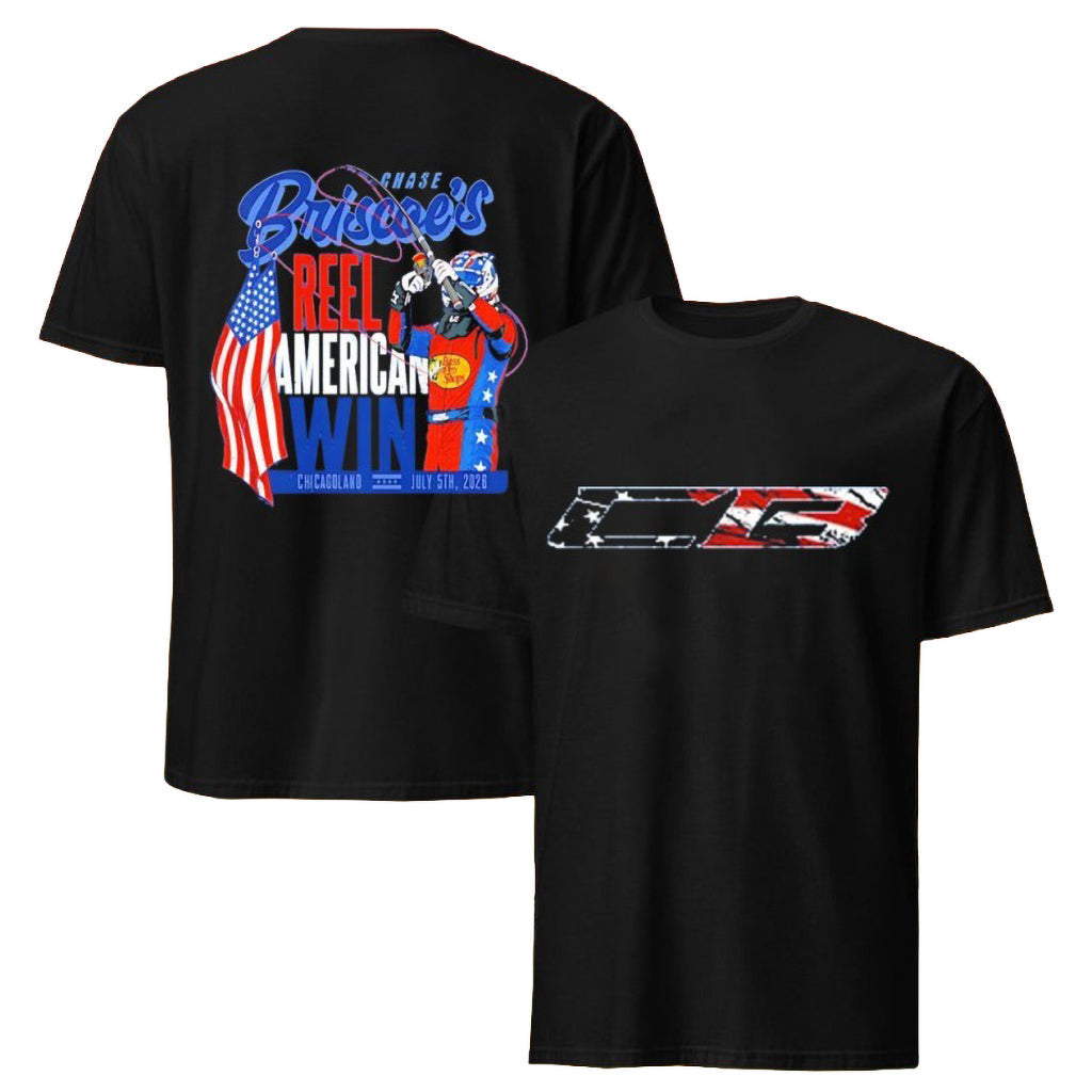 Chase Briscoe Reel American Win Chicagoland July 5th 2026 T-Shirt Chase Briscoe Merch Fan Gifts