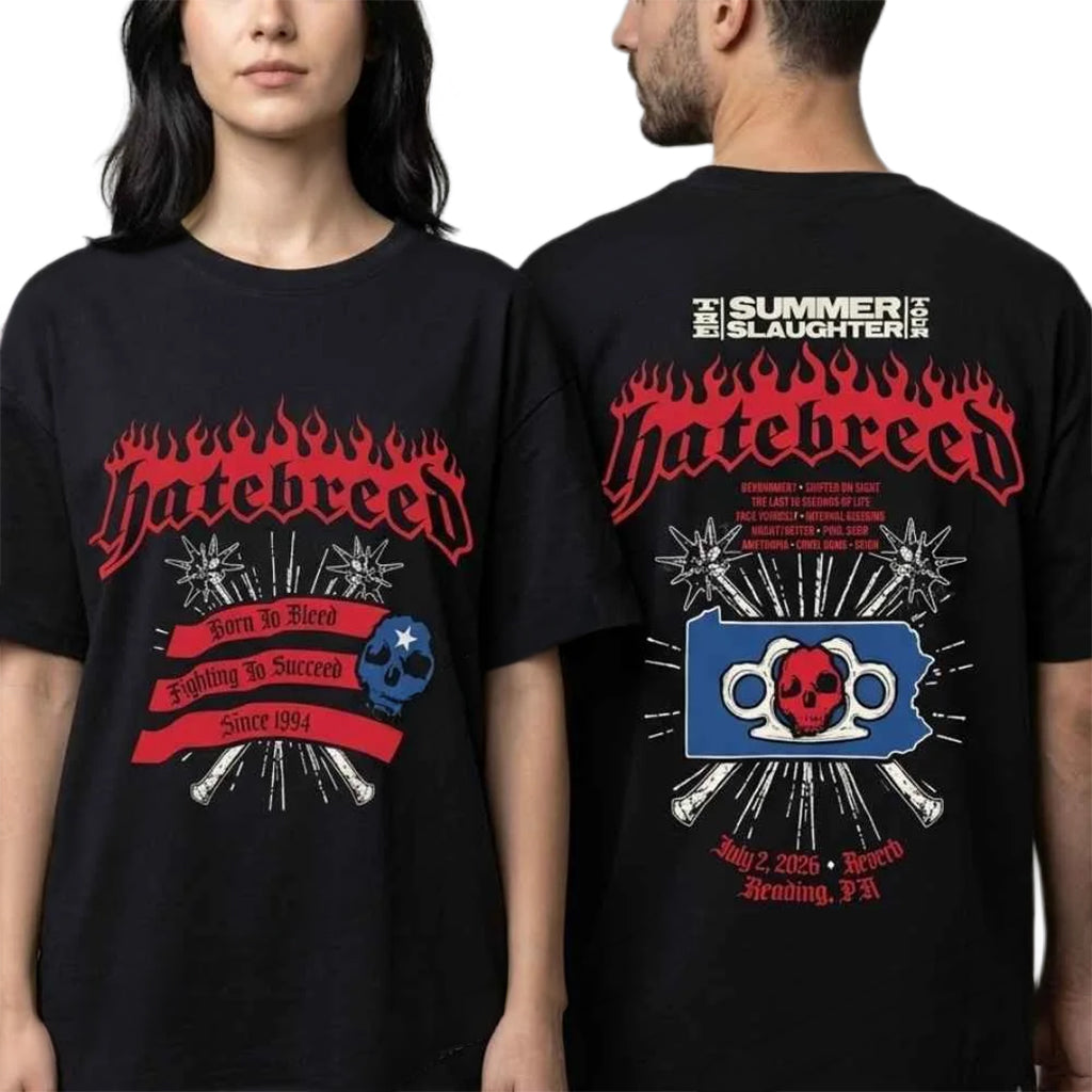 Hatebreed Summer Slaughter Tour At Reverb Reading PA 2026 T-Shirt Hatebreed Merch Fan Gifts