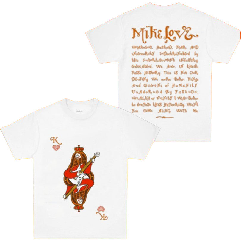 Mike Love King Of Hearts Cream T-Shirt Mike Love Merch Gifts For Music Enthusiasts