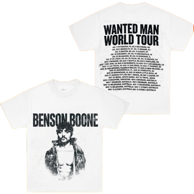 Benson Boone Wanted Man World Tour T-Shirt Benson Boone Merch Gifts For Music Fans