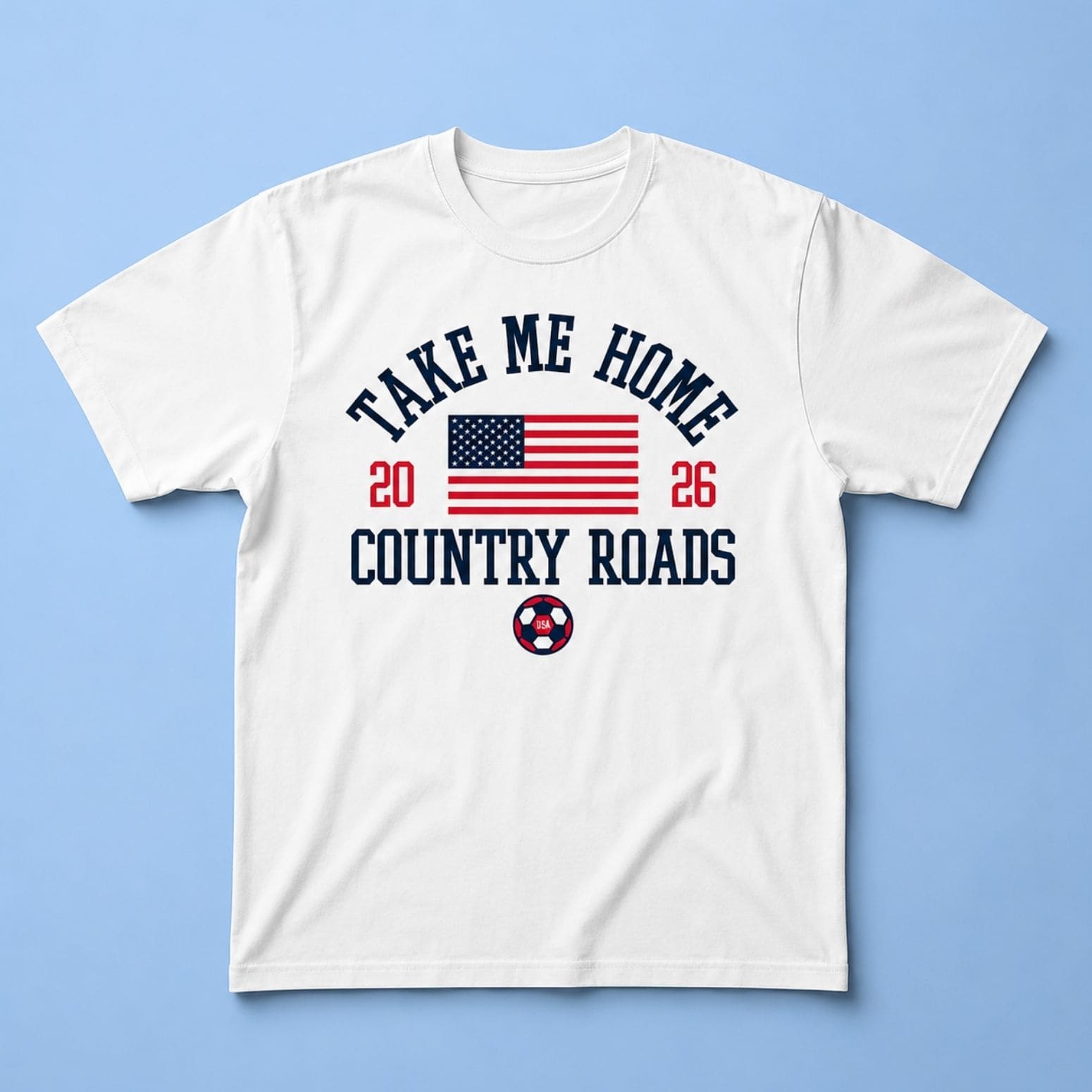 USA Soccer Take Me Home Country Roads T-Shirt United States Soccer Merch Gift For Fans