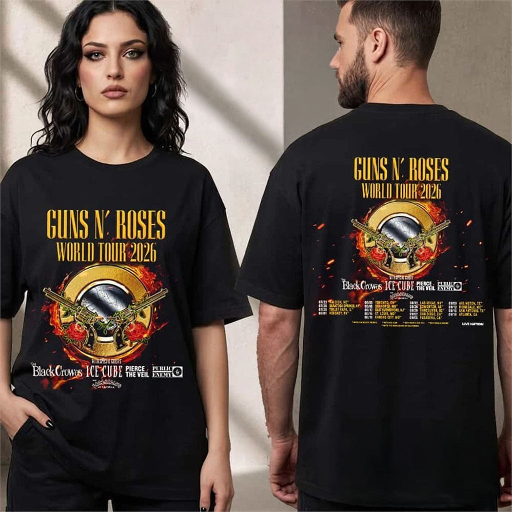 Guns N Roses World Tour Merch 2026 North America Schedule Tour Dates Shirt Rock Fan Gifts