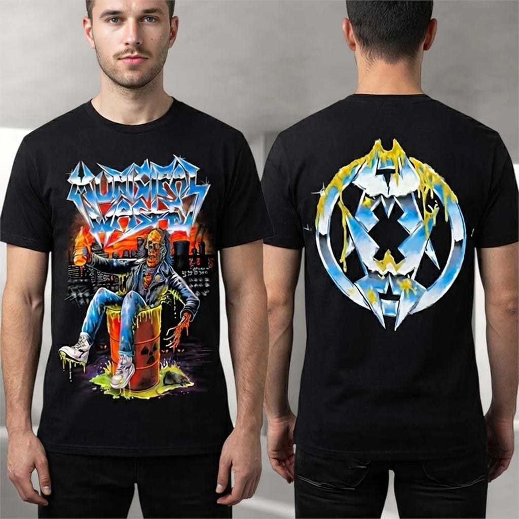 Municipal Waste Chrome Reaper Shirt Summer Of Shove European Tour 2026 Hazard Symbol T-Shirt