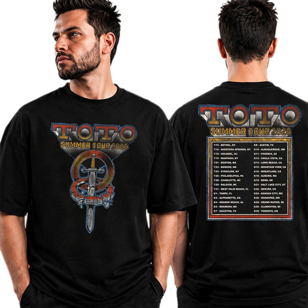 Toto Band Merch Summer Tour 2026 Tour Dates T-Shirt Presents For Rock Lovers