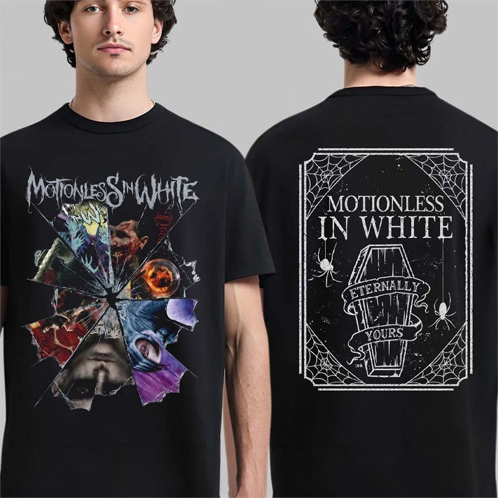 Motionless In White The Sweat And Blood Tour 2026 Merch MIW Shattered Eternally Yours T-Shirt