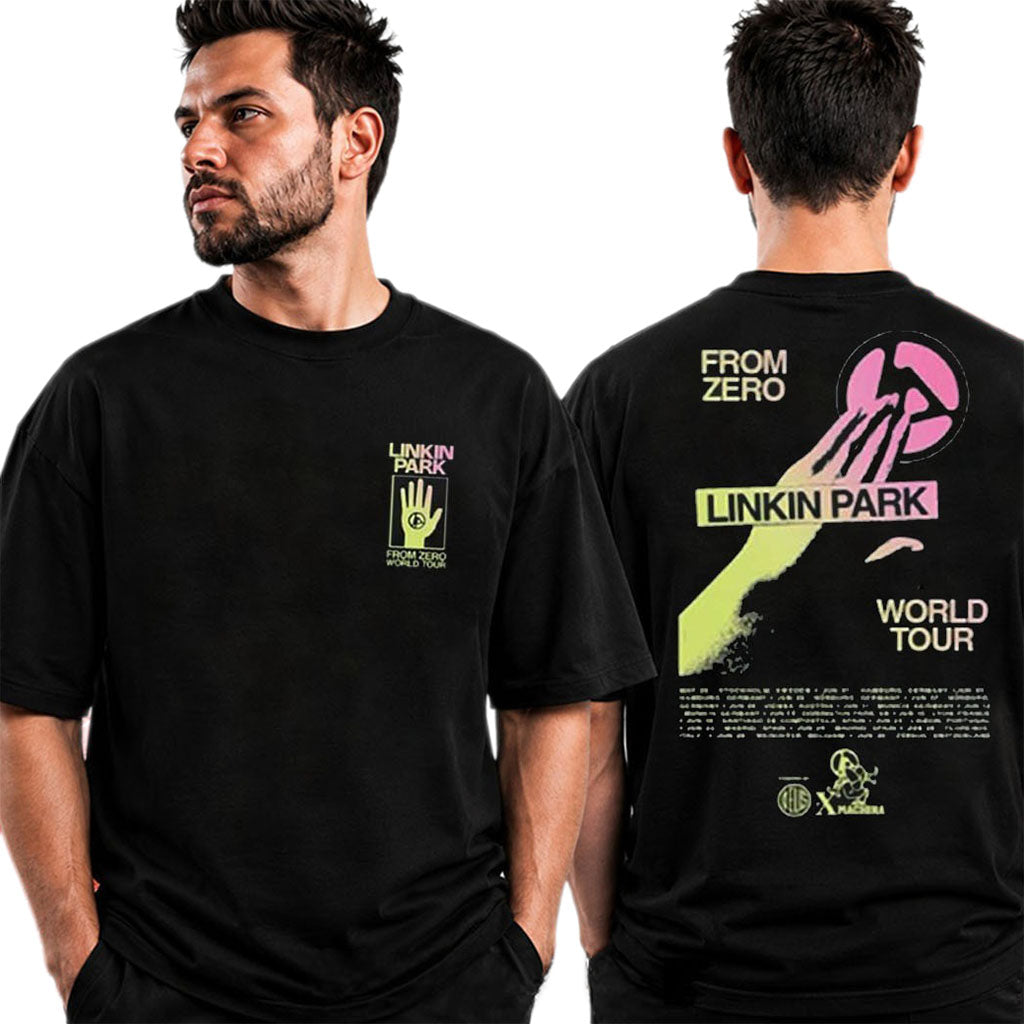 Linkin Park X Deus Ex Machina Pop Up Shop Spain Rainbow Hand T-Shirt Linkin Park Merch Fan Gift