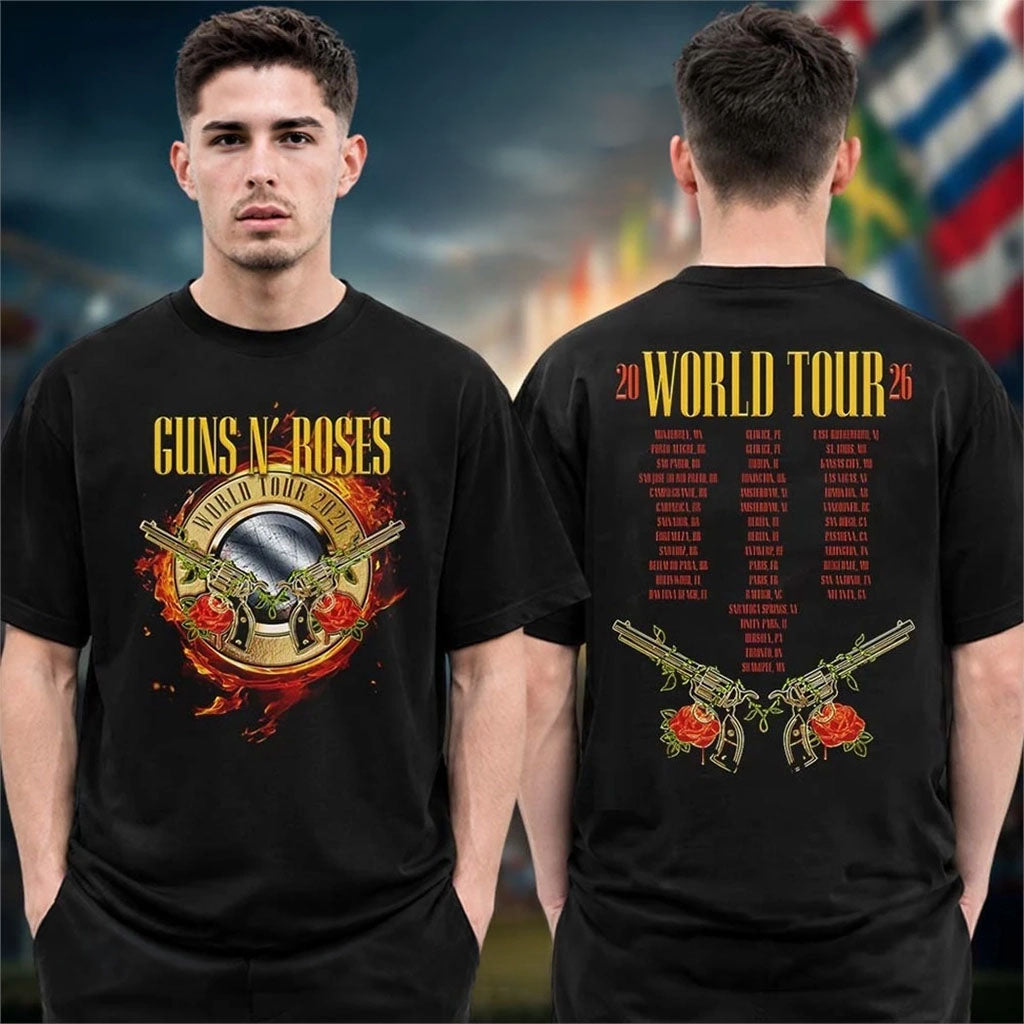 Guns N Roses Merch World Tour 2026 US Dates Admat T-Shirt Best Gift For Music Lovers