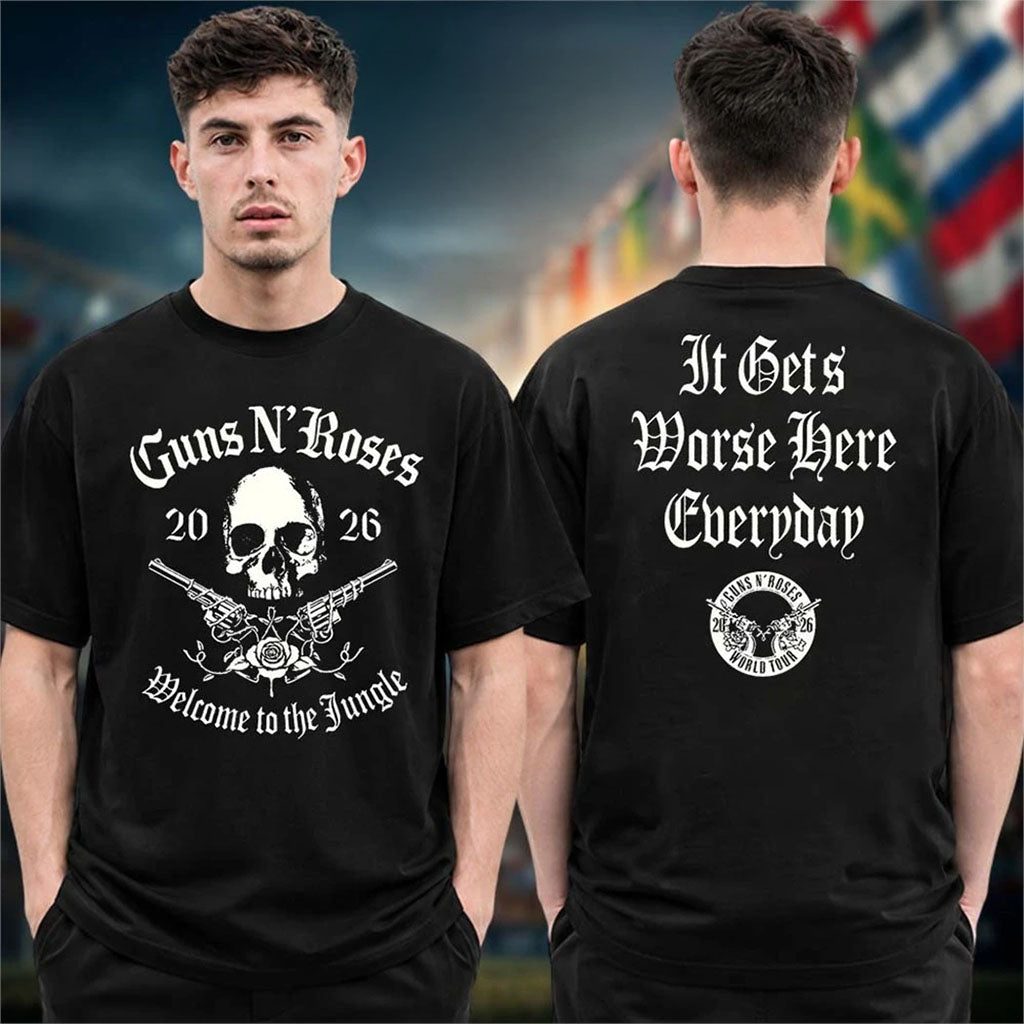 Guns N Roses Merch World Tour 2026 US Tour Welcome To The Jungle T-Shirt Gift For Rock Fans