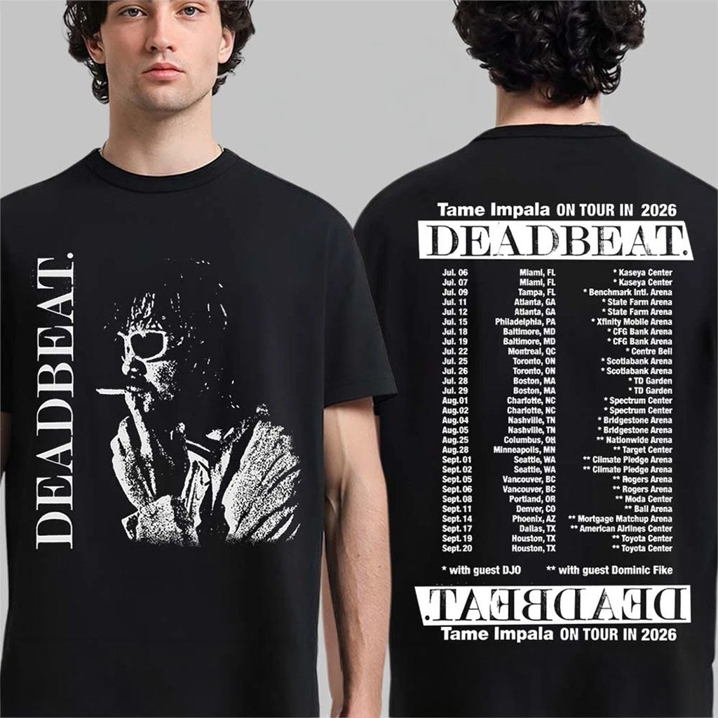 Tame Impala With DJO Deadbeat Tour 2026 Merch Portrait Smoking T-Shirt Gift For Fans