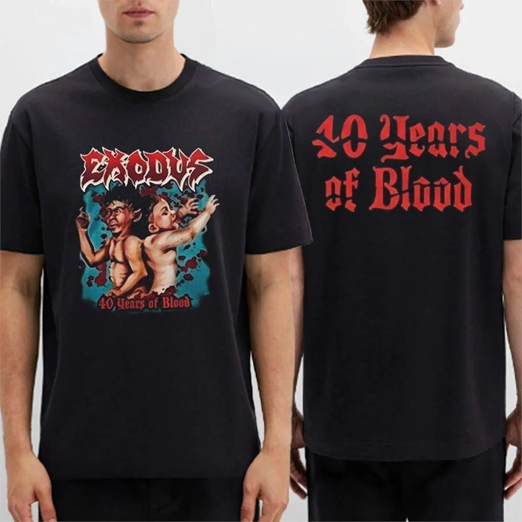 Exodus 40 Years Of Blood 2026 T-Shirt Black Exodus Merch Unique Gift For Brothers