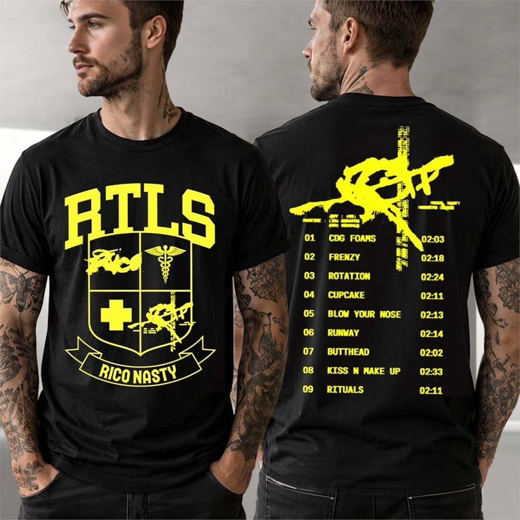 Rico Nasty RTLS Black T-Shirt Tracklist Shirt Rico Nasty Merch Present For Music Fans