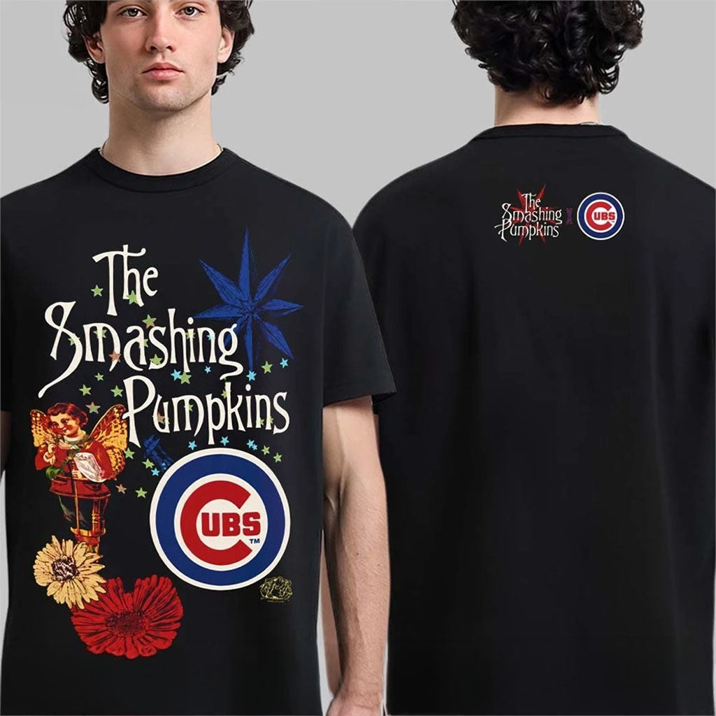 The Smashing Pumpkins Chicago Cubs Merch 2026 Angel T-Shirt Tour Concert Clothing