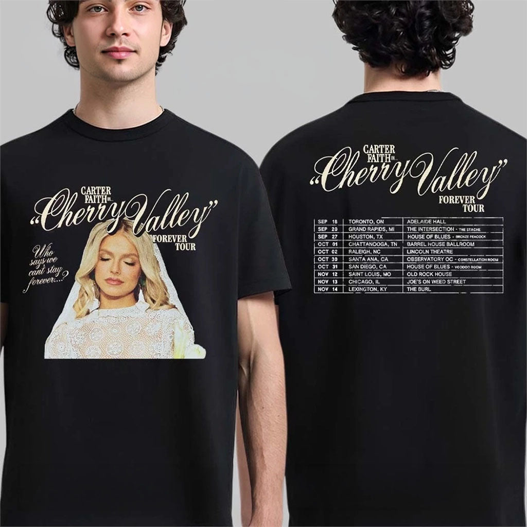 Carter Faith Cherry Valley Forever Tour 2026 Schedule Dates T-Shirt Carter Faith Merch_
