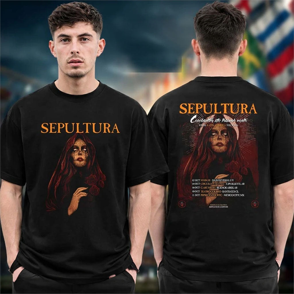 Sepultura Final Latin America Tour 2026 Tour Dates T-Shirt Sepultura Band Merch Fan Gifts