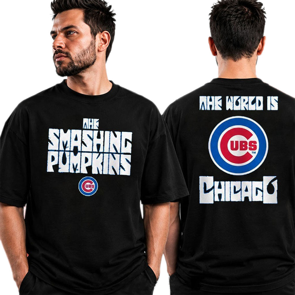 The Smashing Pumpkins x SB Cubs Chicago Pop Up Merch Collab T-Shirt Gift For Band Fans