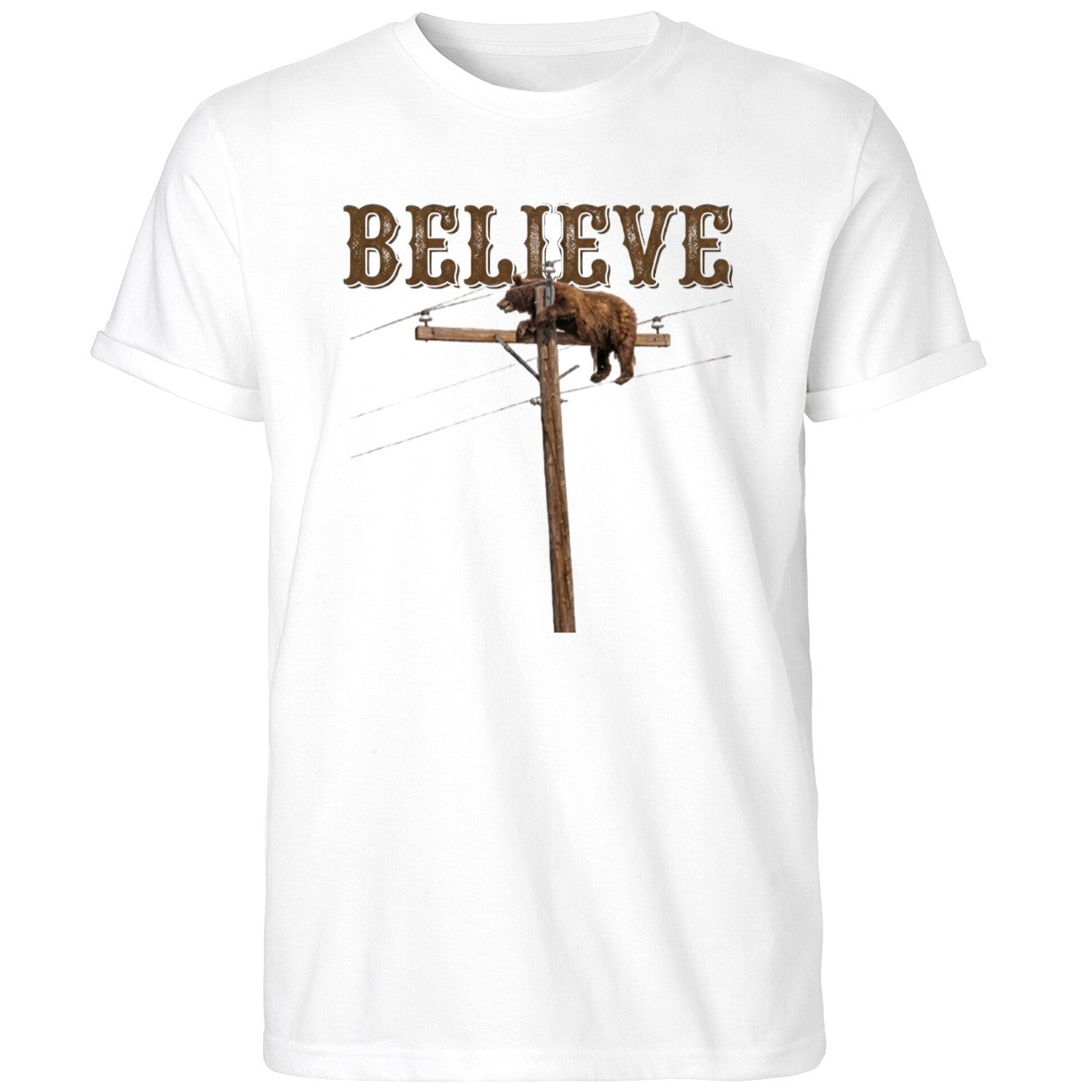Believe Bear On Top Of The Light Pole Shirt Funny Lineman T-Shirt Gifts For BFF