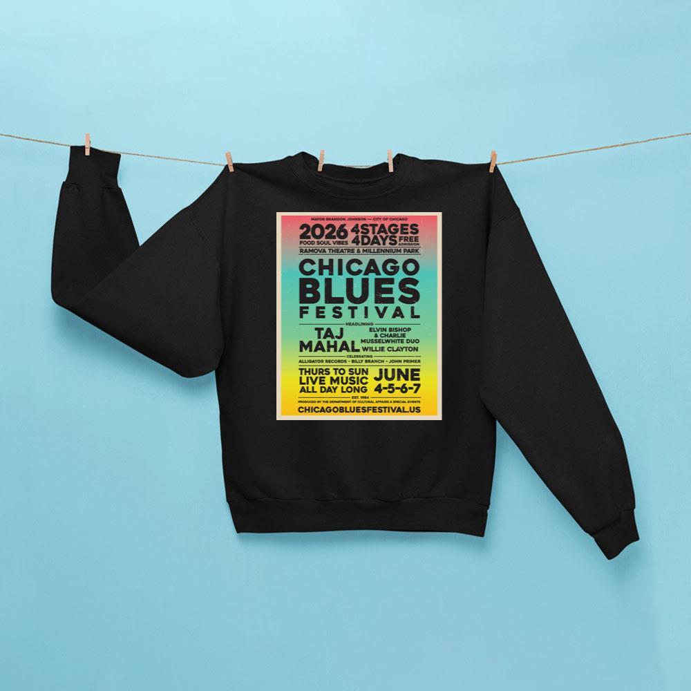Chicago Blues Festival 2026 Sweatshirt Black Presents For Music Lovers