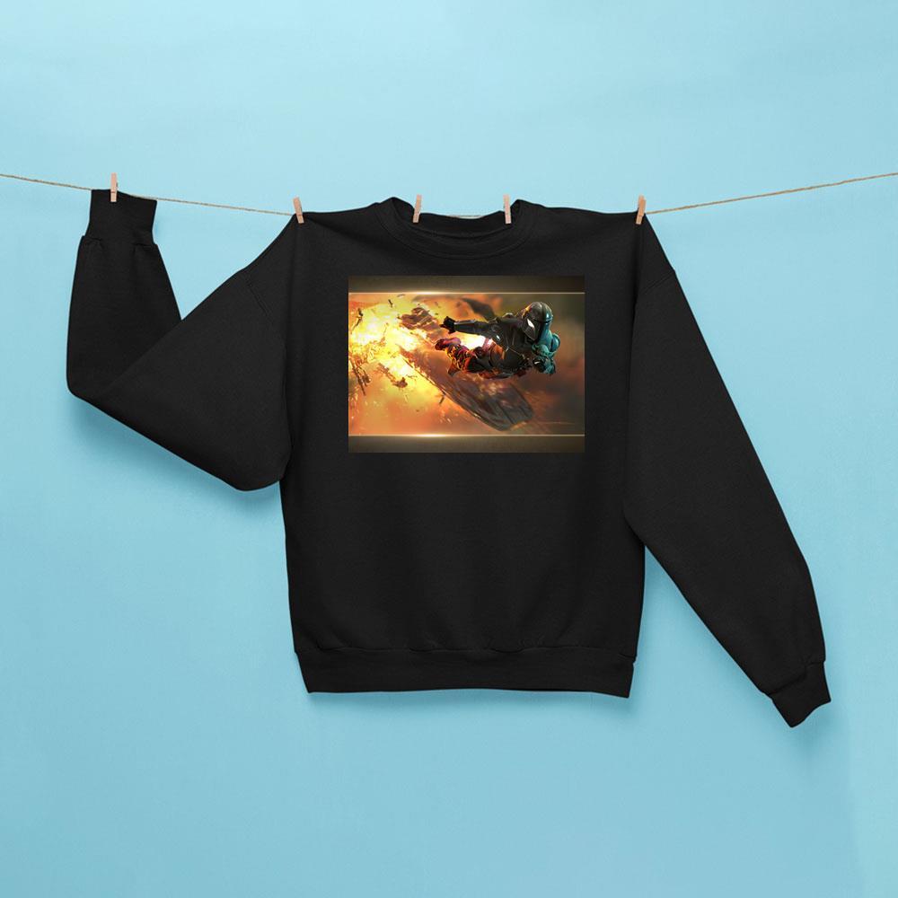 Star Wars Merch The Mandalorian And Grogu Sweatshirt Black Gifts For Friends