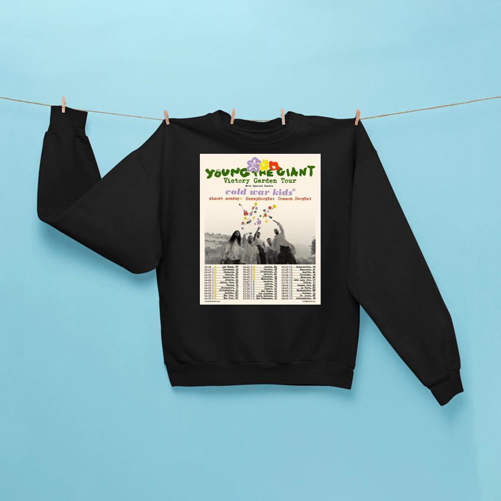 Young The Giant Victory Garden Tour 2026 Sweatshirt Black Young The Giant Merch Fan Gifts