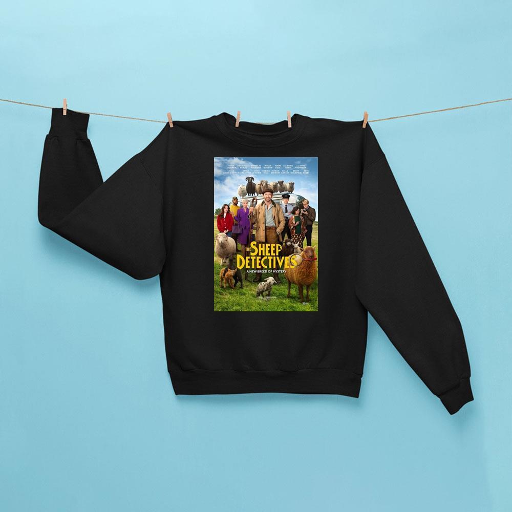 The Sheep Detectives 2026 Movie Sweatshirt Black The Sheep Detectives Merch Movie Fan Gifts