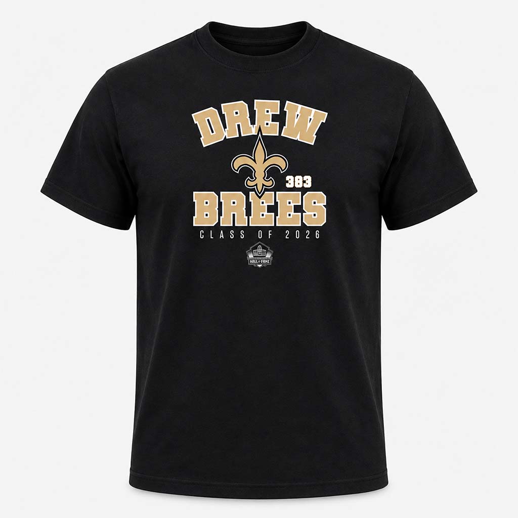 Drew Brees Saints HOF Class of  Enshrinee Shirt New Orleans Saints Merch Gifts For Football Fan