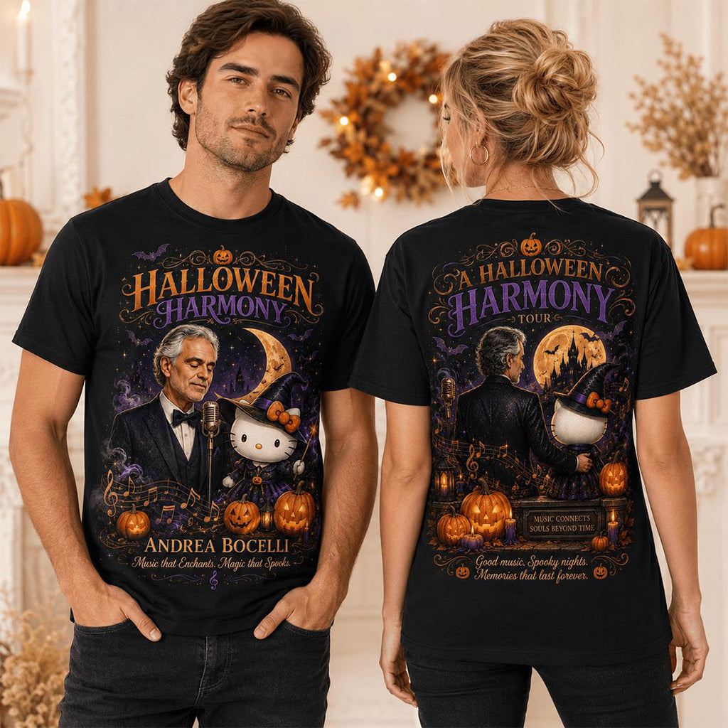 Andrea Bocelli X Hello Kitty Halloween Harmony Tour T-Shirt Andrea Bocelli Merch Fan Gifts