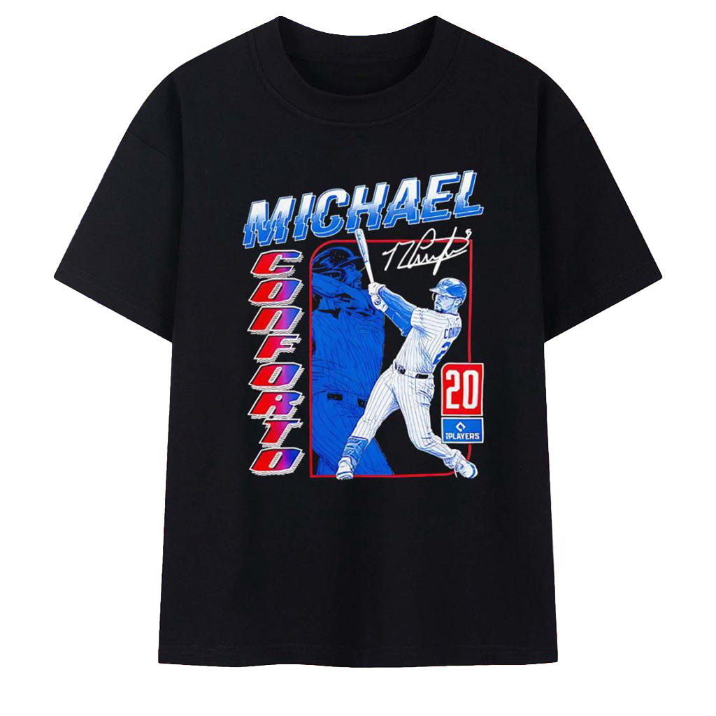 Michael Conforto 20 Signature Style T-Shirt Chicago Cubs Merch Gifts For Baseball Fans