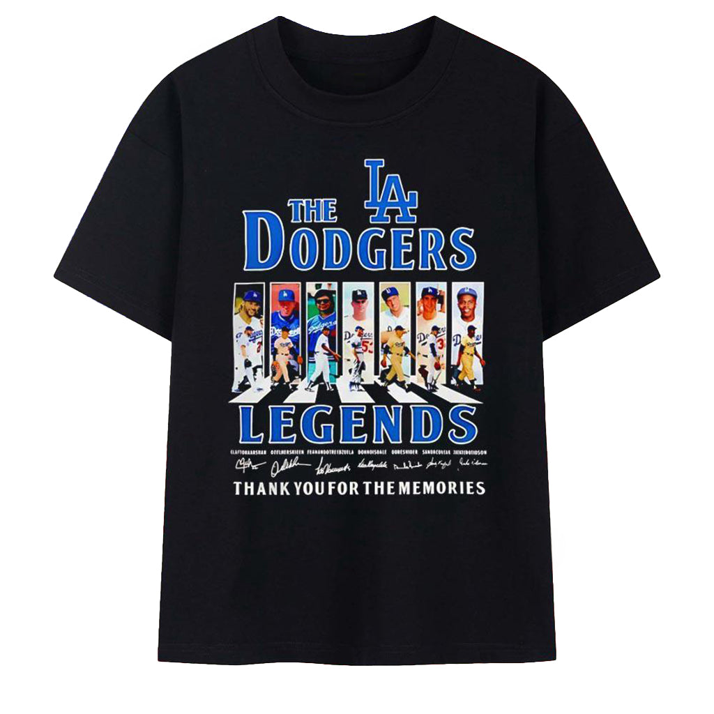 The Dodgers Legends Thank You For The Memories Signature T-Shirt LA Dodgers Merch Fan Gifts