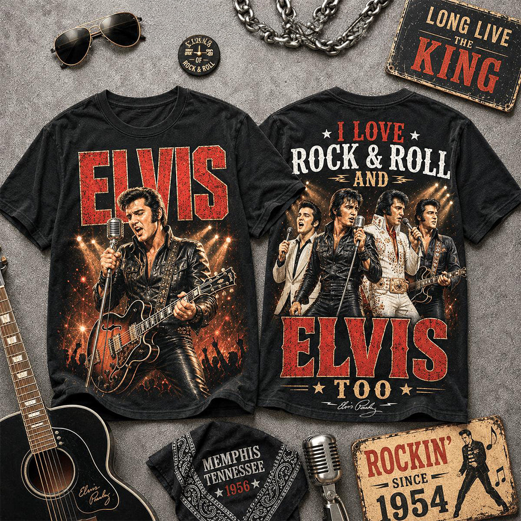 Elvis Presley King Of Rock And Roll Shirt 2026 Elvis Presley Merch Presents For Music Lovers