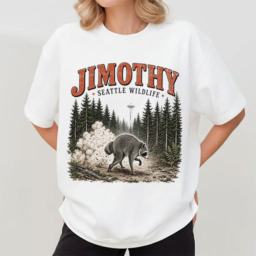 Jimothy Raccoon Seattle Wildlife Shirt Funny Round King T-Shirt Viral Meme Clothing Gifts