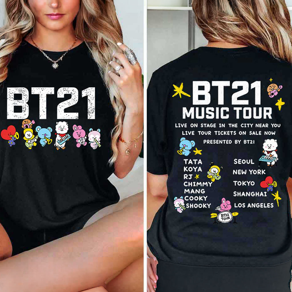 BTS World Tour Merch Arirang 2026 BT21 Music Tour T-Shirt Kpop Merch Fan Gifts For Army