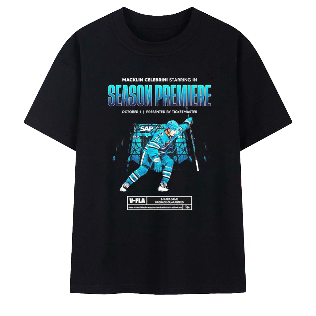 Macklin Celebrini Season Premiere San Jose Sharks October 1 T-Shirt Macklin Celebrini Merch