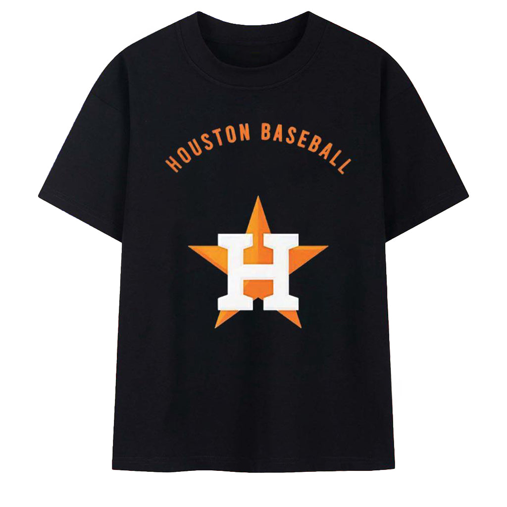 Houston Astros Baseball Star Logo T-Shirt Black Houston Baseball Merch 2026 Gifts For Brother