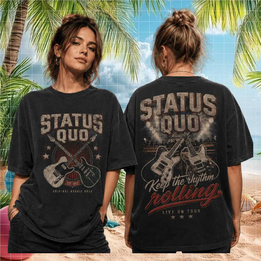Status Quo Keep The Rhythm Rolling Live On Tour Shirt Status Quo Band Merch Gifts For Rock Fan