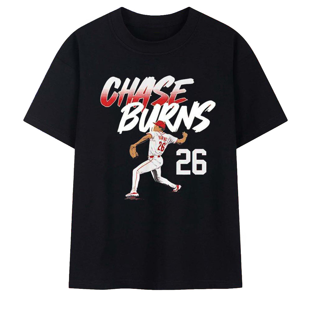 Chase Burns Cincinnati Reds Baseball Ace Pose Number T-Shirt 2026 Chase Burns Merch Fan Gifts