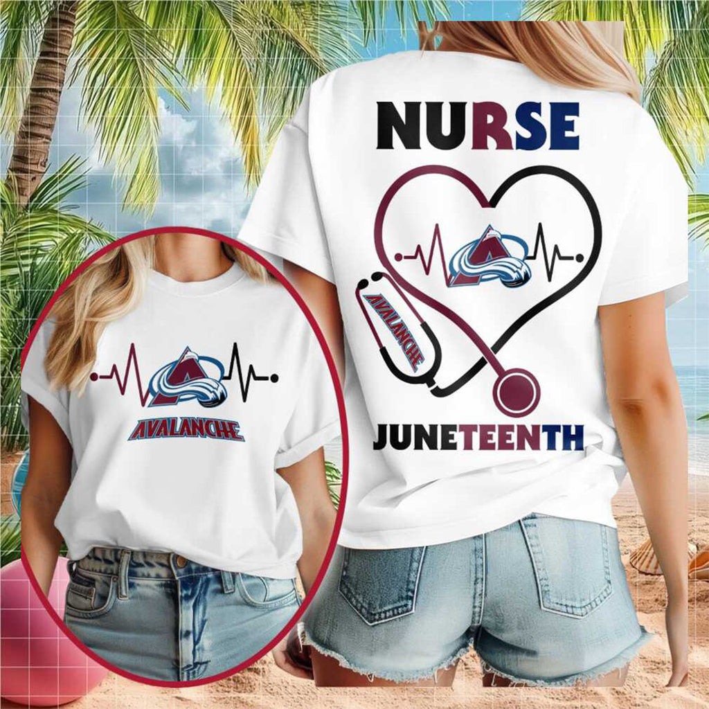 Colorado Avalanche Juneteenth Nurse Heart Stethoscope Shirt 2026 Colorado Avalanche Merch