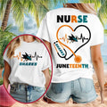 San Jose Sharks Nurse Juneteenth 2026 Heart Stethoscope Shirt SJ Sharks Merch Hockey Lover Gift