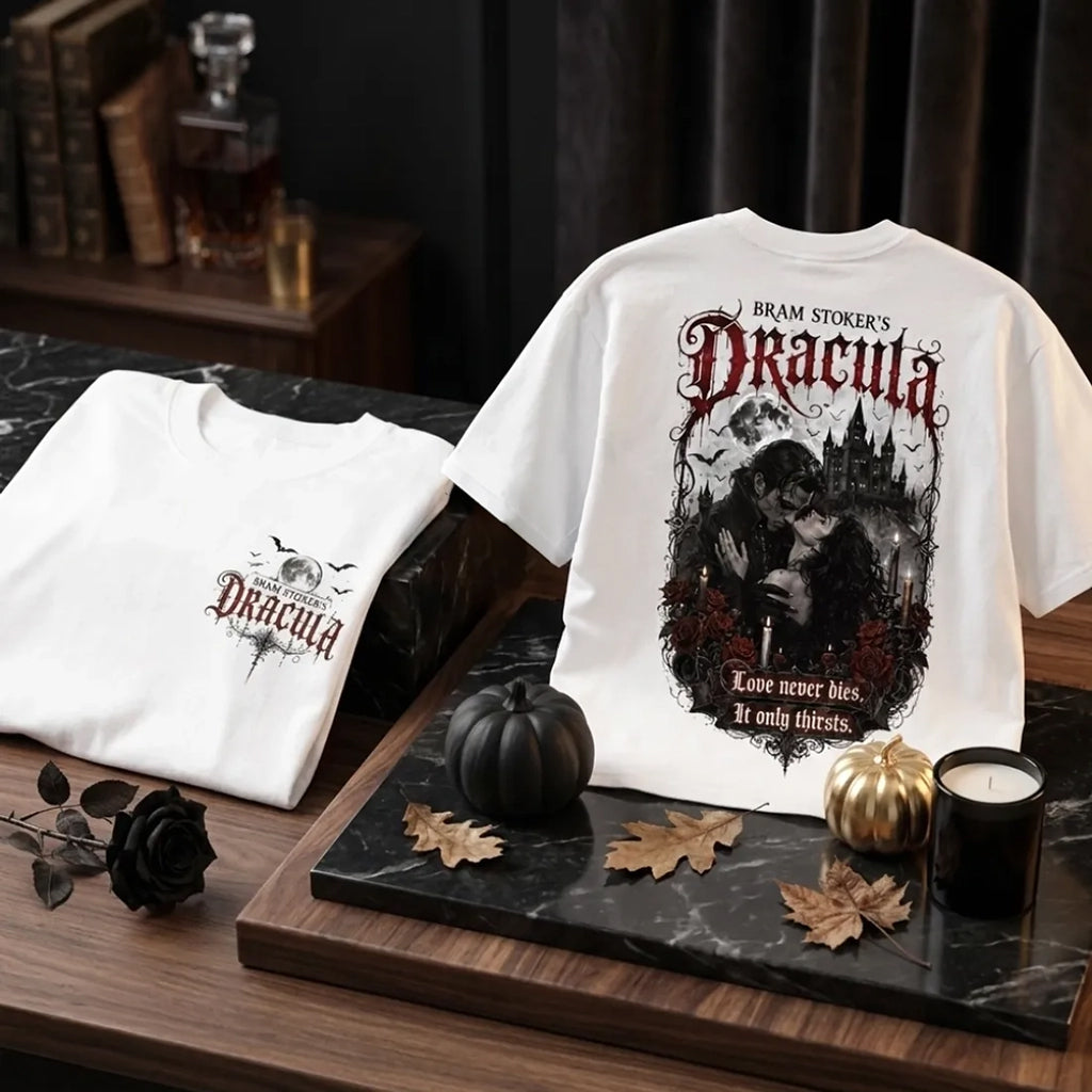 Bram Stoker_s Dracula Gothic Romance White T-Shirt Dracula Merch Halloween Gift Ideas
