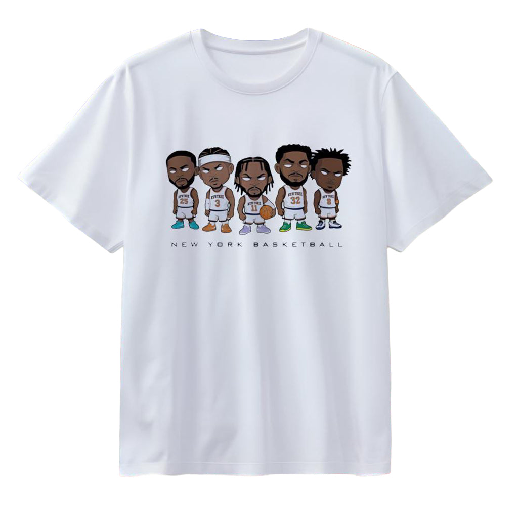 New York Knicks Basketball Chibi Player Caricature T-Shirt NY Knicks Merch Fans Gifts